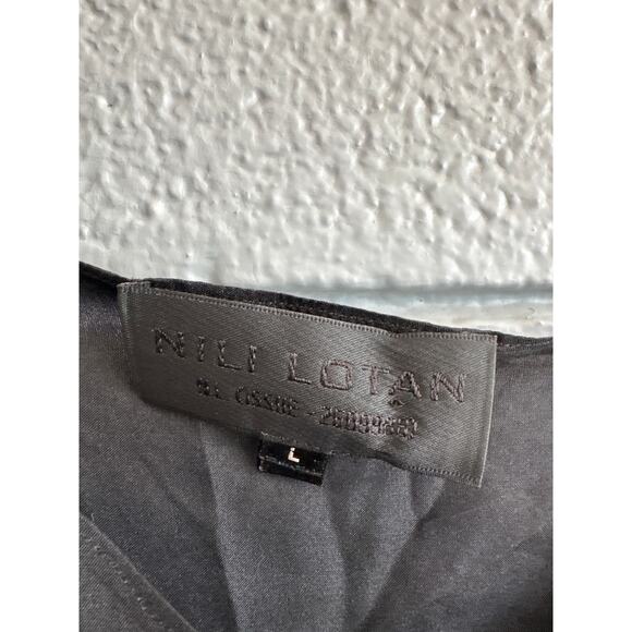 Women's Nili Lotan 100% Silk Cami Slip Midi Dress size L in Black Quiet Luxury - Picture 3 of 7